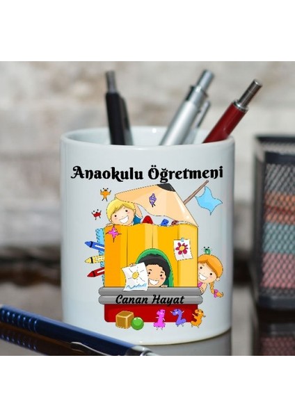 Anaokulu Öğretmenine Hediye İsimli Kalemlik