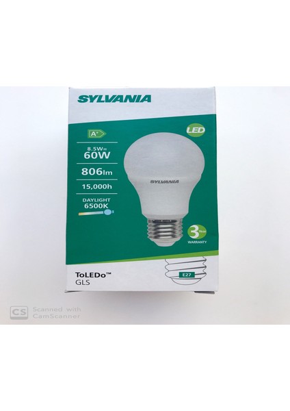 E27 LED Lamba 8.5W Beyaz Işık 6'lı Paket