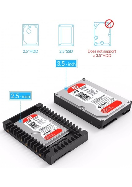 4351 SSD ve 2.5 Disk Için To 3.5 Çevirici Dönüştürücü Kızak Yuvası Montaj Aparatı