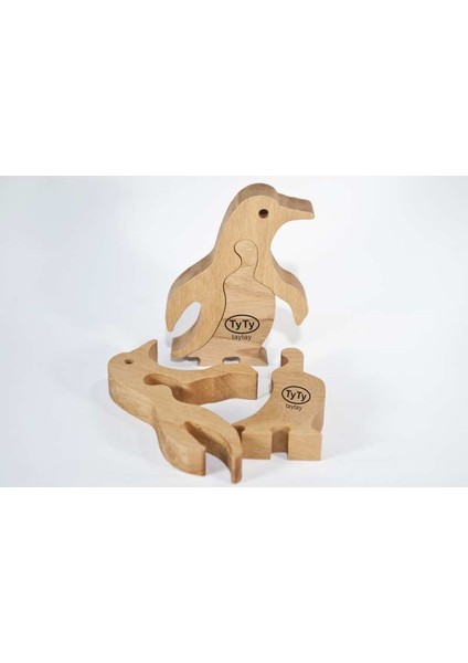 Penguen Ahşap Yapboz Puzzle Oyuncak