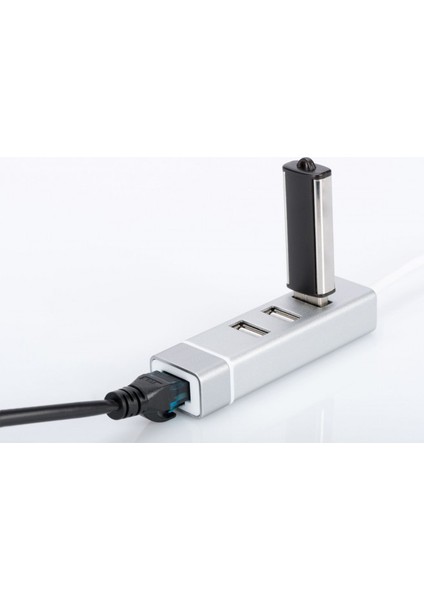3 Port USB Tip C Hub & Fast Ethernet Lan Adaptörü