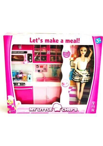 Kayyum Oyuncak My Lıttle Chefs 2'li Eklemli Et Bebek ve Buzdolablı Pembe fırsatları