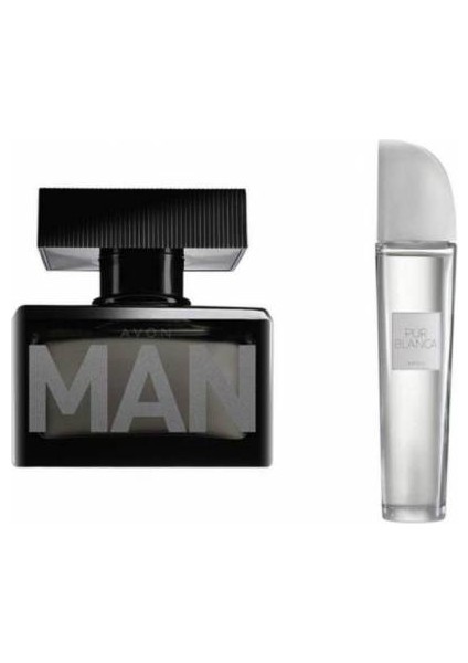 Man Erkek Parfümü 75 ml Edt ve Avon Pur Blanca Bayan Parfümü 50 ml