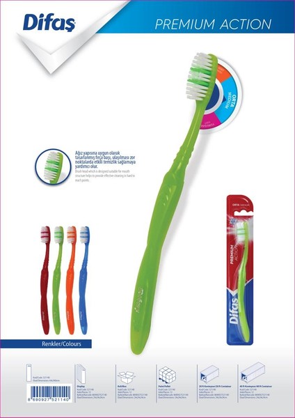 Premium Acton Diş Fırçası Orta Sert