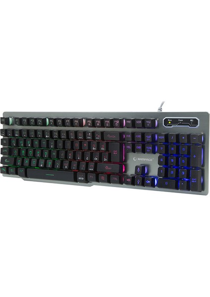 KB-R78 Gri/Siyah USB Rainbow Backlight LC Layout Oyuncu Klavye