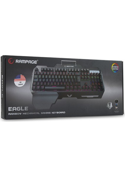 KB-R89 Eagle USB US Layout Blue Switch Oyuncu Mekanik Klavye