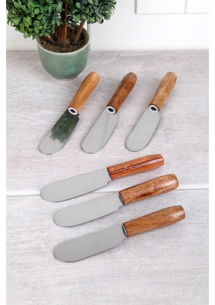 Bambu Saplı Lüx 6 Adet Tereyağı-Reçel Bıçağı