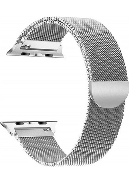 SCHZ38SI Apple Watch Uyumlu Seri 2 3 4 - 38-40 mm Spor Loop Dokuma Kordon - Gümüş