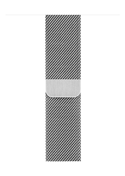 SCHZ38SI Apple Watch Uyumlu Seri 2 3 4 - 38-40 mm Spor Loop Dokuma Kordon - Gümüş
