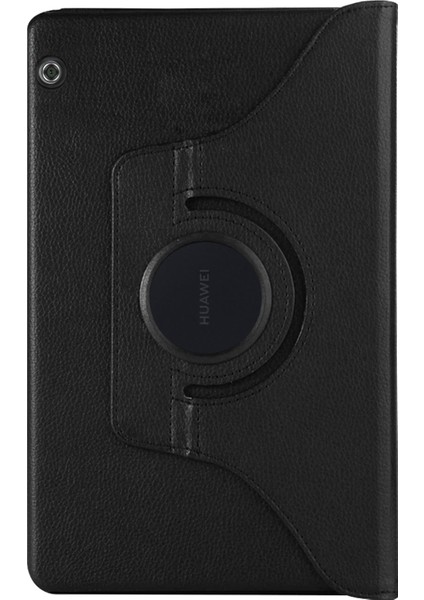 Huawei MediaPad T5 10'' Kılıf 360 Rotating Stand Deri Siyah