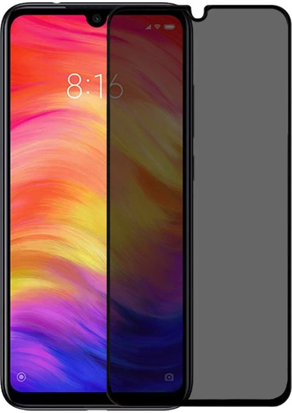 Xiaomi Redmi Note 7 Privacy 5D Gizlilik Filtreli Cam Ekran Koruyucu Siyah