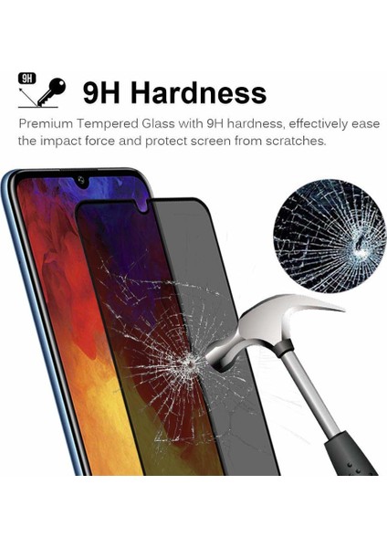 Huawei Y7 Prime 2019 Privacy 5D Gizlilik Filtreli Cam Ekran Koruyucu Siyah fırsatları