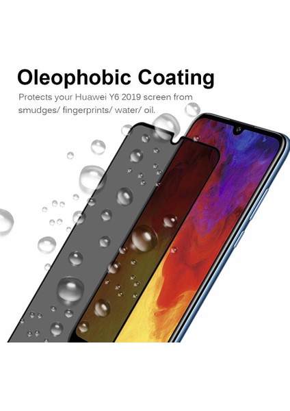 Huawei Y7 Prime 2019 Privacy 5D Gizlilik Filtreli Cam Ekran Koruyucu Siyah indirimleri