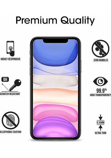 Apple iPhone 11 (6.1'') Temperli Cam Ekran Koruyucu