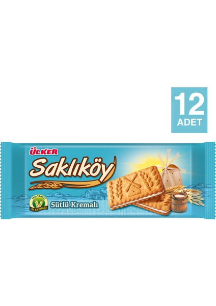 Saklıköy Sütlü Kremalı Bisküvi 100 gr x 12 Adet