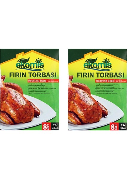 Fırın Torbası 8 Adet 25X38 Cm x2'Li Set