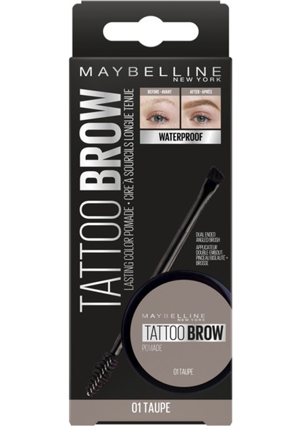 Maybelline New York Tattoo Brow Kaş Pomadı - 01 Taupe (Açık Ton)