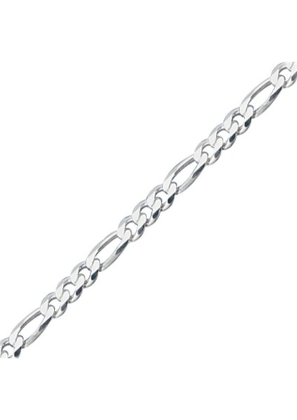 925 Gümüş 80 Mikron Figaro Zincir Kolye - 50Cm