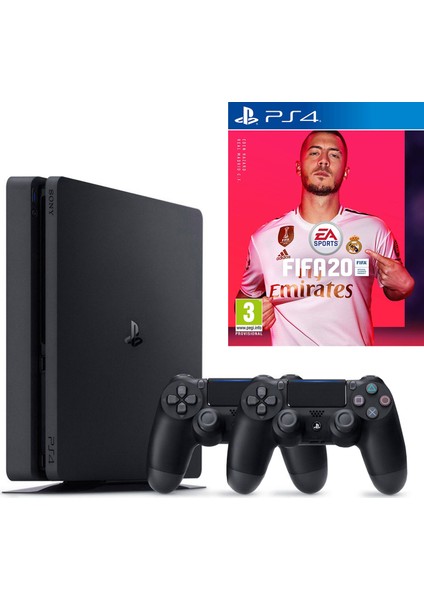 PS4 Slim 500 GB Oyun Konsolu + PS4 FIFA 20 + 2. PS4 Kol