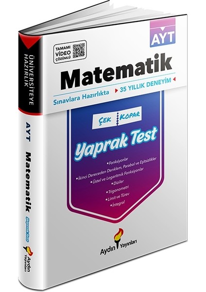 Aydın Yayınları AYT Matematik Video Çözümlü Yaprak Test