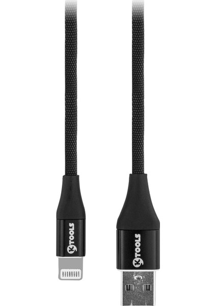 Spring Lightning 2.4A Data Kablosu Hızlı Şarj 1 mt Siyah