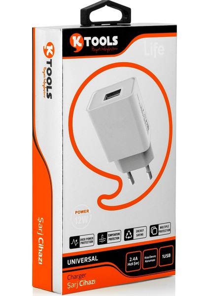 Life 5V 2.4A Seyahat Hızlı Şarj Adaptörü