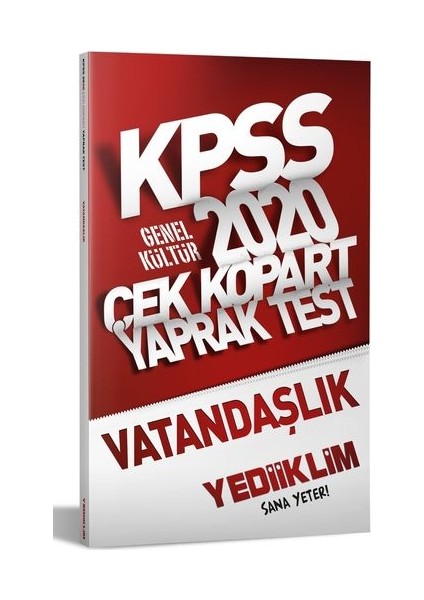 2020 KPSS Genel Kültür Vatandaşlık Çek Kopart Yaprak Test