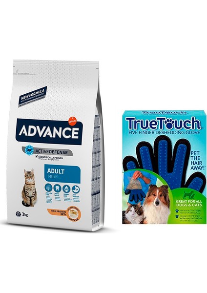 Yetişkin Adult Tavuklu Chicken 3 kg Kedi Maması + Bobo Touch Kedi Tüy Toplama Eldiveni