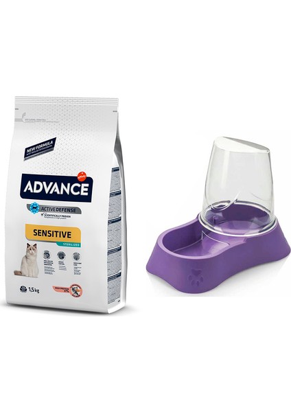 Sterilised Kısırlaştırılmış Somonlu Salmon 1,5 kg Kedi Maması + Evohe Mama Kabı