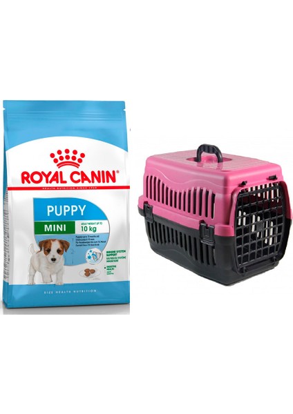 Mini Puppy 2 kg Köpek Maması + Pet Style Taşıma Çantası 49 cm Pembe