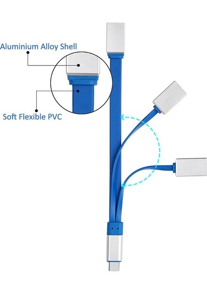 4346 Type-C To USB 3.0 Çevirici Çoklayıcı 3 Port Adaptör Hub