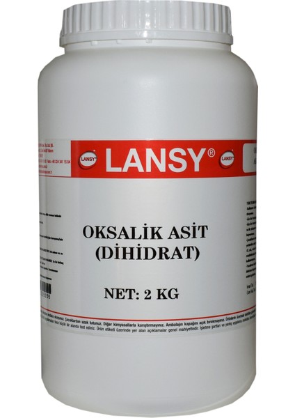 OKSALİK ASİT (DİHİDRAT) %99 2 KG