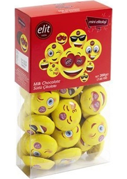 200 gr Mini Elitoloji Kutu Emoji Çikolata 3'lü Set