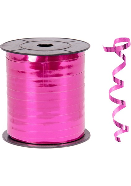 Metalik Fuşya Renk Rafya 8 mm x 200 m