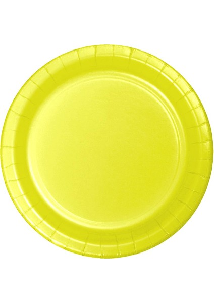 Sarı Pastel Karton Tabak 23 cm 8'li