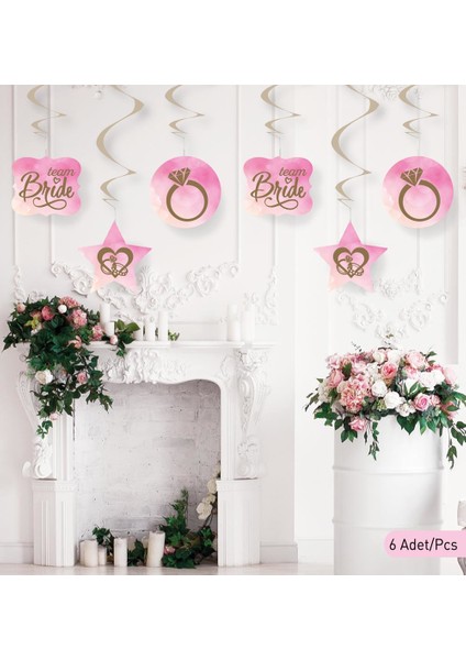 Team Bride Spiral Sarkıt Süs 6'lı