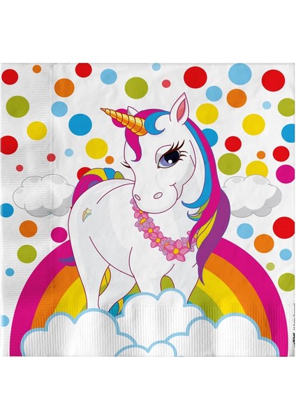 Unicorn Rainbow Kağıt Peçete 33 x 33 cm 16'lı