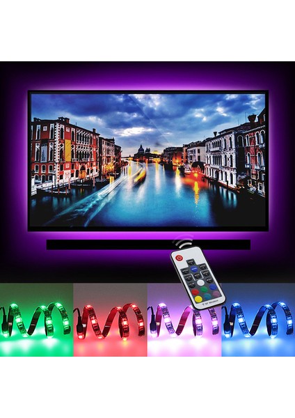 Triline Tv Arkası Uzaktan Kumandalı Rgb LED Şerit Aydınlatma Seti 1 M