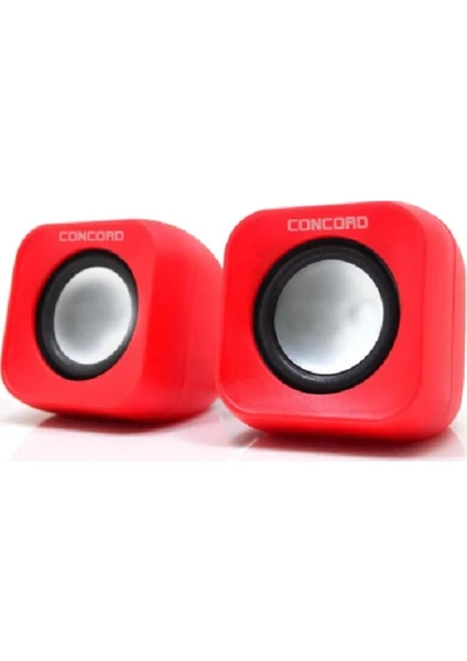 C-799 1+1 Mini USB PC Speaker - Kırmızı