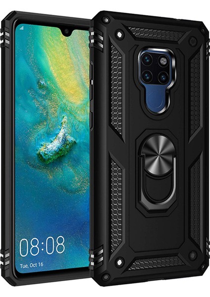 Huawei Mate 20 Anka Serisi Yüzük Standlı Armor Kılıf - Siyah fiyatları