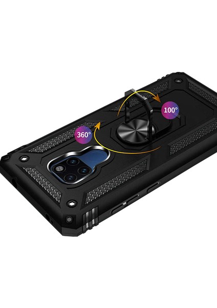Huawei Mate 20 Anka Serisi Yüzük Standlı Armor Kılıf - Siyah modelleri