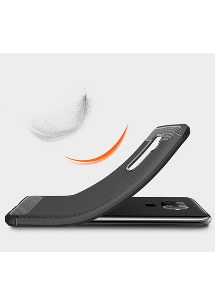 Huawei Nova 5i Pro Brushed Carbon Fiber Silikon Kılıf - Siyah indirimleri