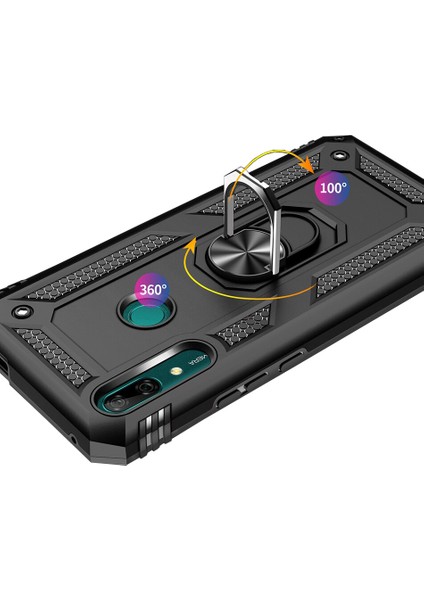 Huawei P Smart Z Anka Serisi Yüzük Standlı Armor Kılıf - Siyah fırsatları