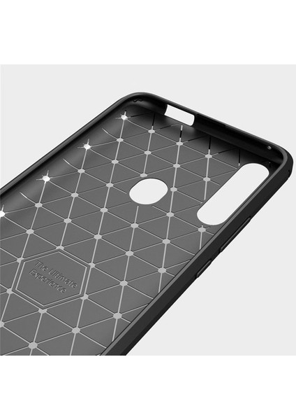 Huawei Y9 Prime 2019 Brushed Carbon Fiber Silikon Kılıf - Siyah
