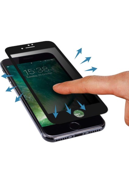 iPhone 6 - 6S Privacy Gizlilik Filtreli Tam Kaplayan Tempered Cam - Siyah modelleri