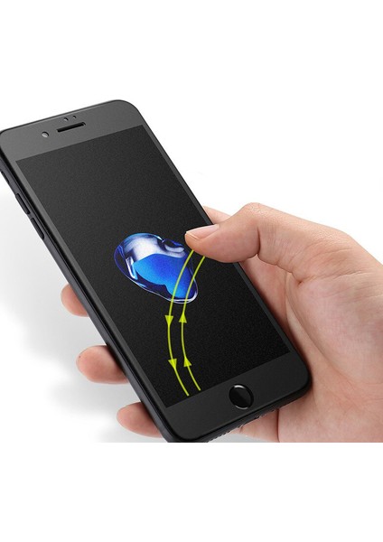 iPhone 6 - 6S Tam Kaplayan Çerçeveli Tempered Ekran Koruyucu - Mat Beyaz