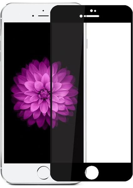 iPhone 6 - 6S Tam Kaplayan Çerçeveli Tempered Ekran Koruyucu - Mat Siyah