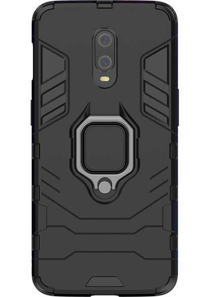 OnePlus 7 Batman Serisi Yüzük Standlı Armor Kılıf - Siyah