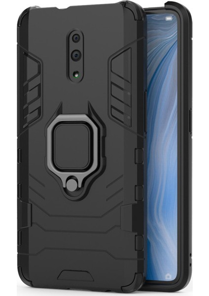 Oppo Reno Batman Serisi Yüzük Standlı Armor Kılıf - Siyah fiyatları