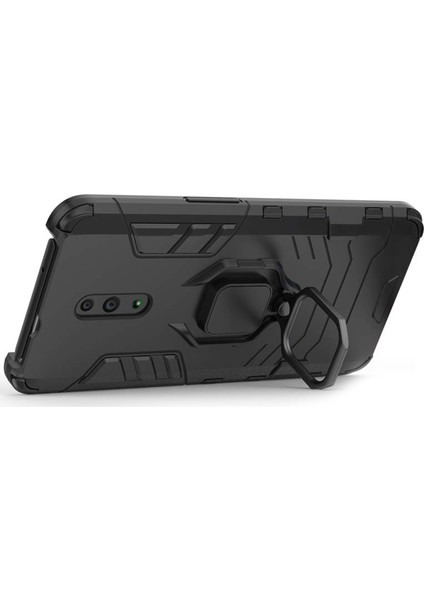 Oppo Reno Batman Serisi Yüzük Standlı Armor Kılıf - Siyah modelleri